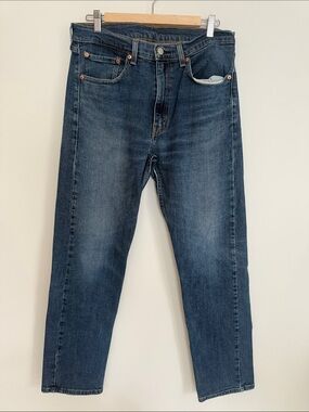 Levi Strauss Men 505 Red Tab Blue Stretch Straight Leg Denim Jeans Size W34/L32